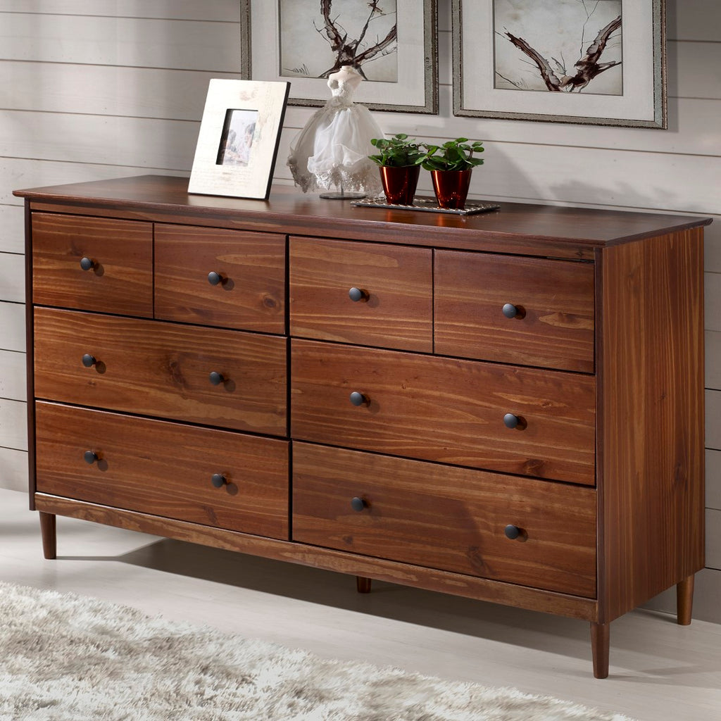 Modern 6 Drawer Dresser – Stylish Solid Pine Wood Storage Solution for