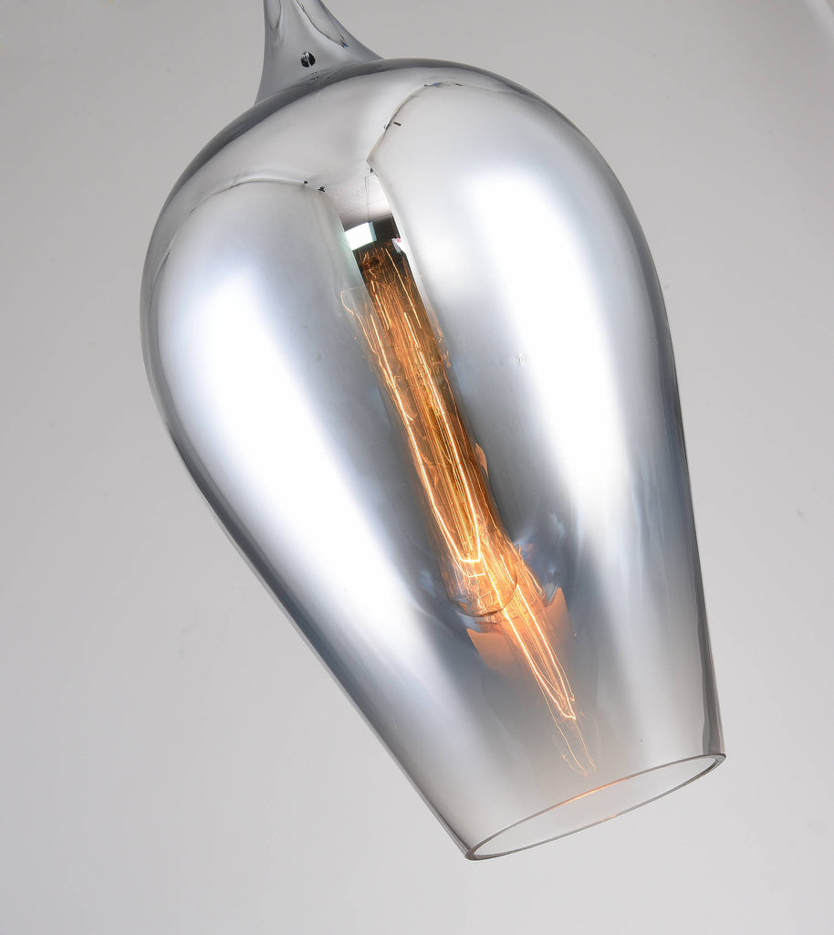 Bethel Chrome Single Pendant Lighting in Metal & Glass