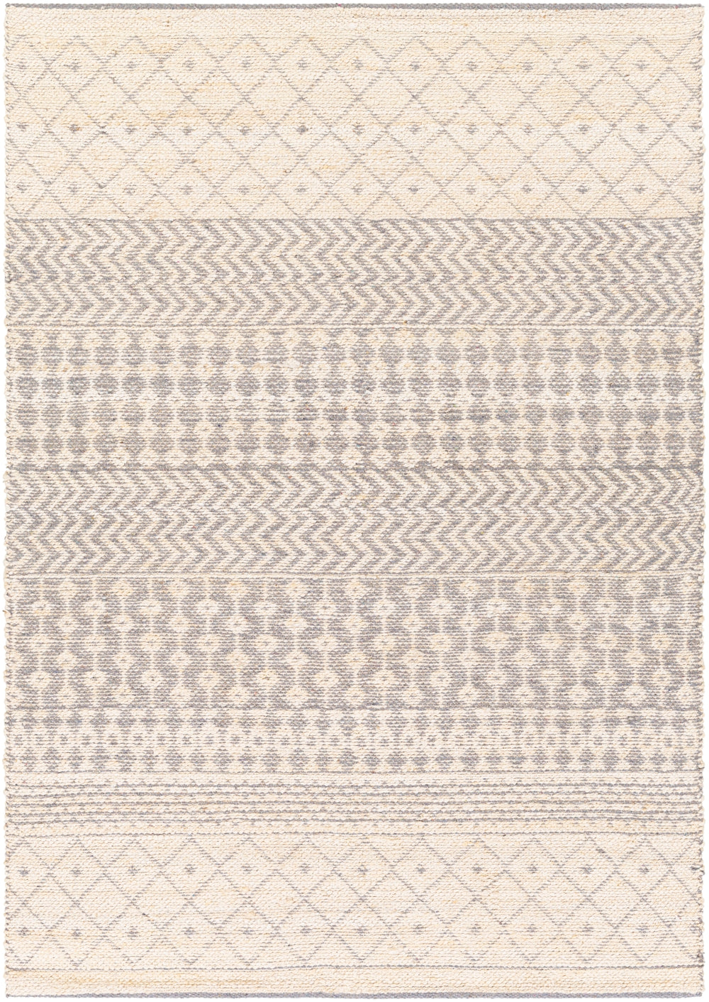 Bryant BRA-2401 Global Jute, Cotton Rug BRA2401-81012 Beige, Medium Gray 55% Jute, 45% Cotton 8'10" x 12'