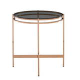 VIG Furniture Modrest Bradford - Modern Smoked Glass & Rosegold End Table VGEWCT1011-1BA-ET