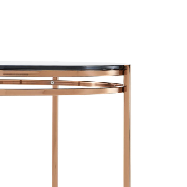 VIG Furniture Modrest Bradford - Modern Smoked Glass & Rosegold End Table VGEWCT1011-1BA-ET