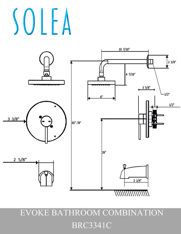 Safavieh Evoke Bathroom Combination Chrome Chrome BRC3341C 889048537354