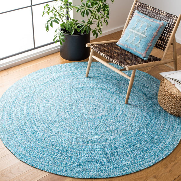 Braided 351 Flatweave 100% Cotton Rug Blue / Ivory 100% Cotton BRD351L-5R