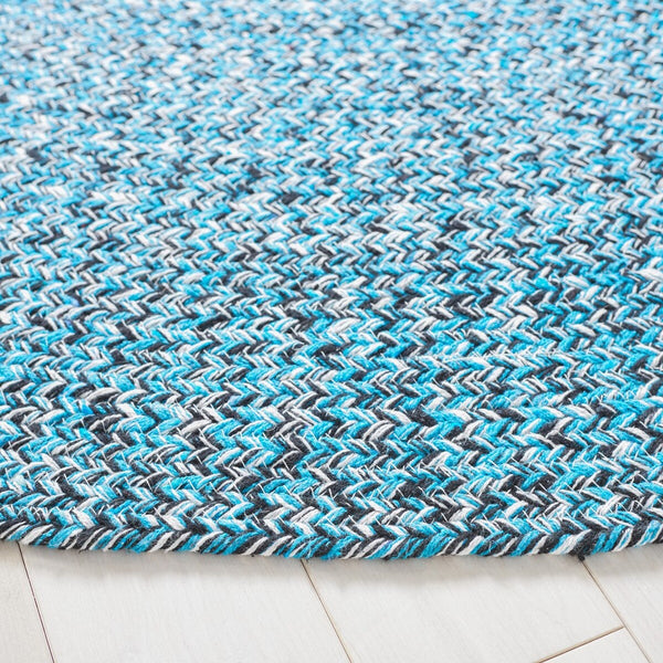 Braided 351 Flatweave 100% Cotton Rug Blue / Black 100% Cotton BRD351M-5R