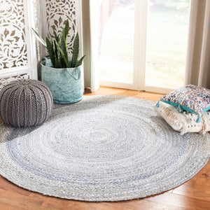 Braided Hand Woven Cotton Pile Rug - Luxurious Texture for Cozy Spaces, Ethically Crafted in India