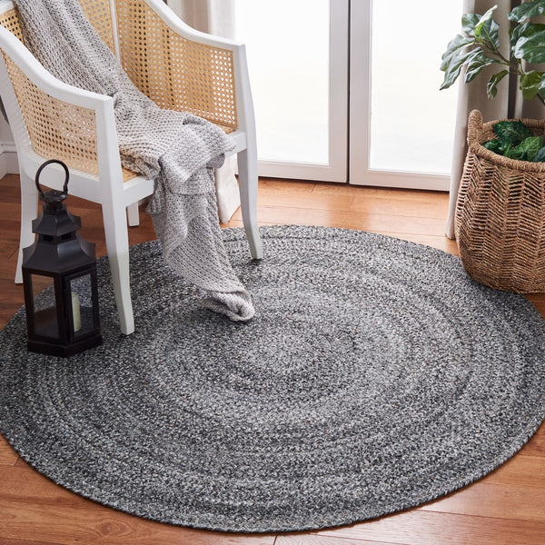 Braided 800 Hand Woven 100% Polyester Contemporary Rug Grey / Charcoal 100% Polyester BRD800F-9R