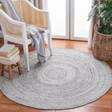 Braided 800 Hand Woven 100% Polyester Contemporary Rug Silver / Charcoal 100% Polyester BRD800G-9R