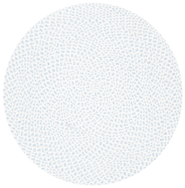 Braided 801 Hand Woven 100% Polyester Contemporary Rug Ivory / Light Blue 100% Polyester BRD801B-8R