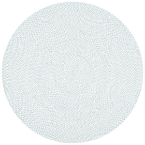 Braided 801 Hand Woven 100% Polyester Contemporary Rug Ivory / Light Blue 100% Polyester BRD801B-8R