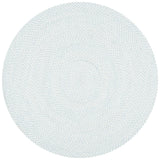 Braided 801 Hand Woven 100% Polyester Contemporary Rug Ivory / Light Blue 100% Polyester BRD801B-8R