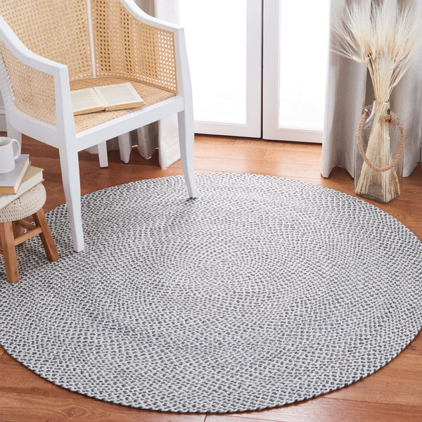 Braided 801 Hand Woven 100% Polyester Contemporary Rug Grey / Ivory 100% Polyester BRD801F-9R