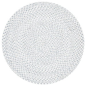 Braided 801 Hand Woven 100% Polyester Contemporary Rug Silver / Ivory 100% Polyester BRD801G-6R