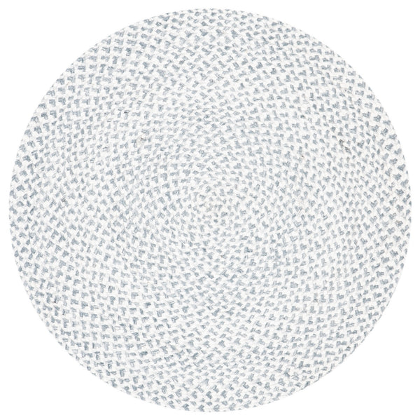 Braided 801 Hand Woven 100% Polyester Contemporary Rug Silver / Ivory 100% Polyester BRD801G-6R