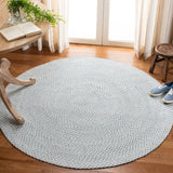 Braided 801 Hand Woven 100% Polyester Contemporary Rug Silver / Ivory 100% Polyester BRD801G-6R