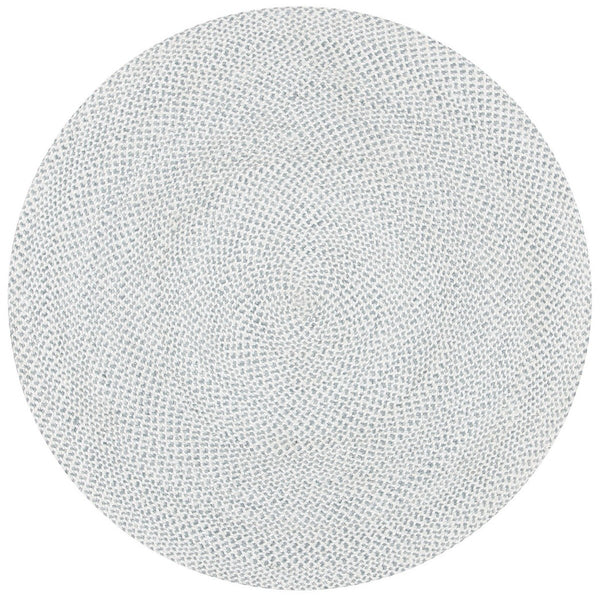 Braided 801 Hand Woven 100% Polyester Contemporary Rug Silver / Ivory 100% Polyester BRD801G-6R