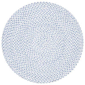 Braided 801 Hand Woven 100% Polyester Contemporary Rug Blue / Ivory 100% Polyester BRD801M-9R
