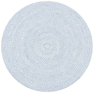 Braided 801 Hand Woven 100% Polyester Contemporary Rug Blue / Ivory 100% Polyester BRD801M-9R