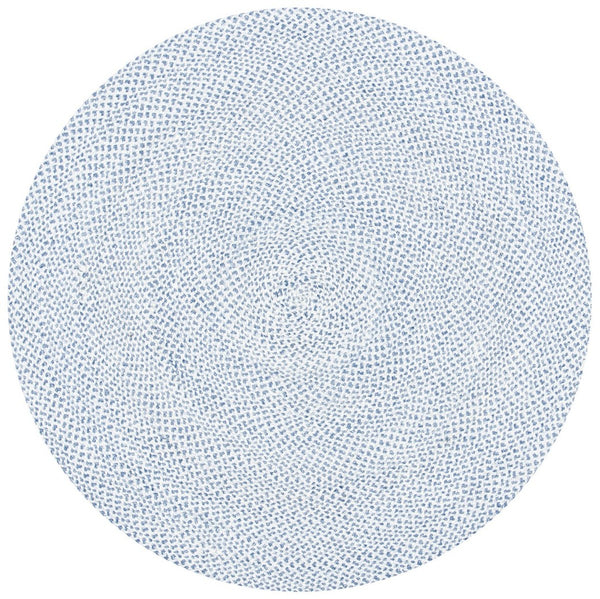 Braided 801 Hand Woven 100% Polyester Contemporary Rug Blue / Ivory 100% Polyester BRD801M-9R