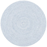 Braided 801 Hand Woven 100% Polyester Contemporary Rug Blue / Ivory 100% Polyester BRD801M-9R