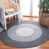 Braided 802 Hand Woven 100% Polyester Contemporary Rug Dark Grey / Ivory 100% Polyester BRD802F-9R