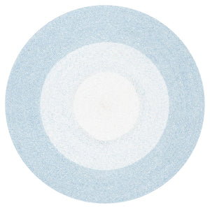 Braided 802 Hand Woven 100% Polyester Contemporary Rug Aqua / Ivory 100% Polyester BRD802J-8R