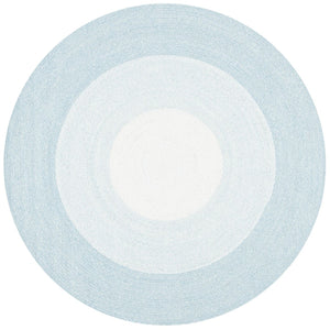 Braided 802 Hand Woven 100% Polyester Contemporary Rug Aqua / Ivory 100% Polyester BRD802J-8R