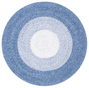 Braided 802 Hand Woven 100% Polyester Contemporary Rug Blue / Ivory 100% Polyester BRD802M-9R