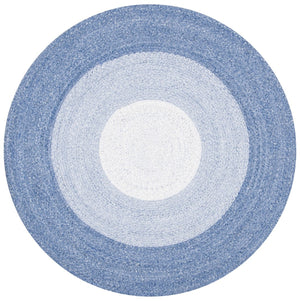 Braided 802 Hand Woven 100% Polyester Contemporary Rug Blue / Ivory 100% Polyester BRD802M-9R