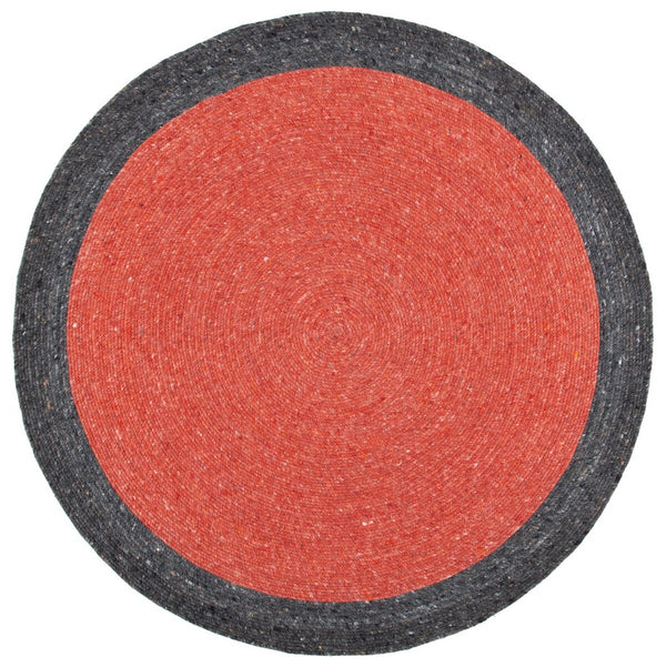 Braided 902 Contemporary Hand Woven 60% Wool, 40% Cotton Rug Red / Black