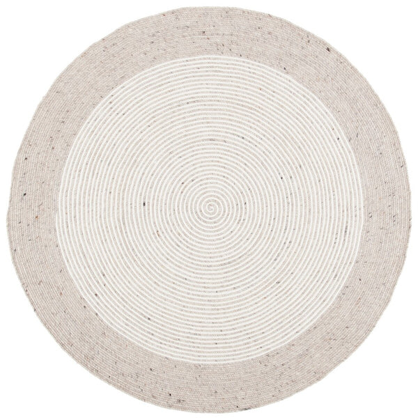 Braided 904 Contemporary Hand Woven 60% Wool, 40% Cotton Rug Beige / Ivory