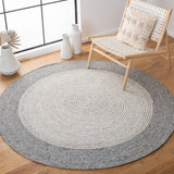 Braided 904 Contemporary Hand Woven 60% Wool, 40% Cotton Rug Grey / Ivory