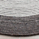 Braided 904 Contemporary Hand Woven 60% Wool, 40% Cotton Rug Charcoal / Ivory