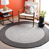 Braided 904 Contemporary Hand Woven 60% Wool, 40% Cotton Rug Charcoal / Ivory