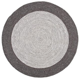 Braided 904 Contemporary Hand Woven 60% Wool, 40% Cotton Rug Charcoal / Ivory