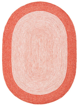 Braided 904 Contemporary Hand Woven 60% Wool, 40% Cotton Rug Red / Ivory