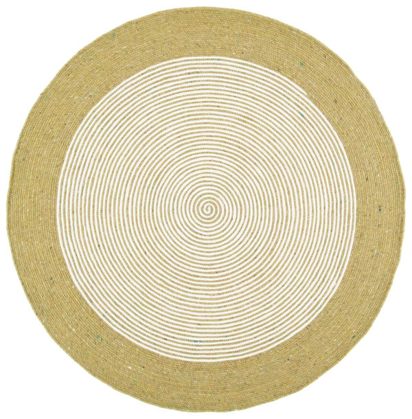 Braided 904 Contemporary Hand Woven 60% Wool, 40% Cotton Rug Green / Ivory