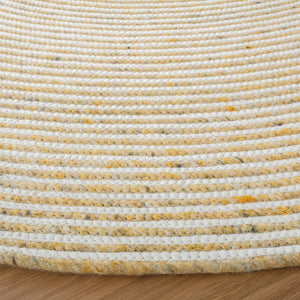 Braided 905 Contemporary Hand Woven 60% Wool, 40% Cotton Rug Gold / Ivory