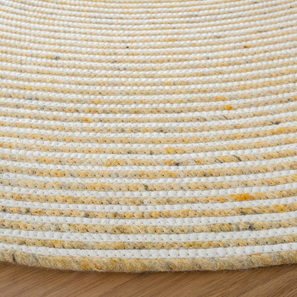 Braided 905 Contemporary Hand Woven 60% Wool, 40% Cotton Rug Gold / Ivory