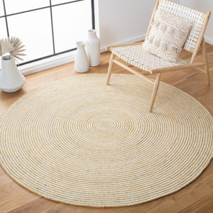 Braided 905 Contemporary Hand Woven 60% Wool, 40% Cotton Rug Gold / Ivory