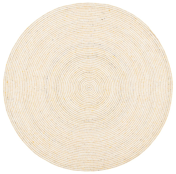 Braided 905 Contemporary Hand Woven 60% Wool, 40% Cotton Rug Gold / Ivory