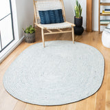 Braided 905 Contemporary Hand Woven 60% Wool, 40% Cotton Rug Grey / Ivory