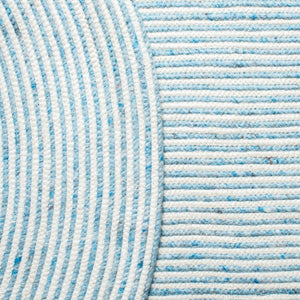 Braided 905 Contemporary Hand Woven 60% Wool, 40% Cotton Rug Blue / Ivory