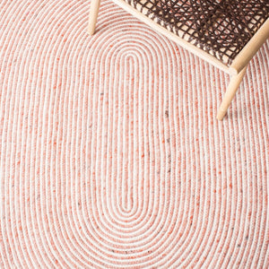 Braided 905 Contemporary Hand Woven 60% Wool, 40% Cotton Rug Red / Ivory