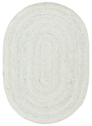 Braided 905 Contemporary Hand Woven 60% Wool, 40% Cotton Rug Green / Ivory
