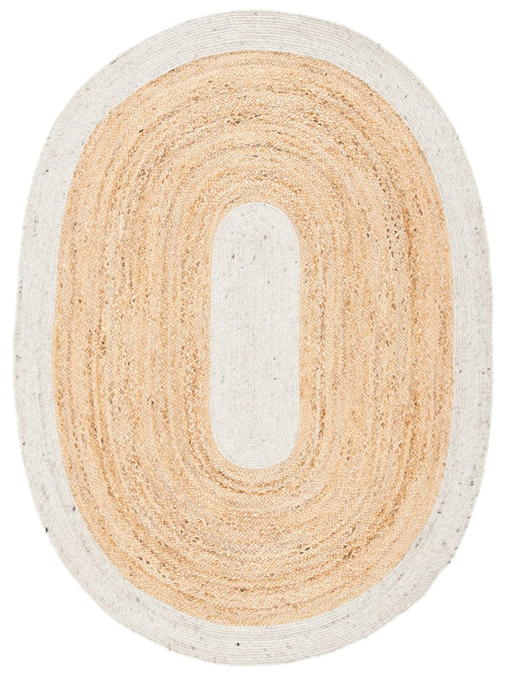 Braided 910 Contemporary Hand Woven 50%Jute, 25% Wool, 25% Cotton Rug Beige / Natural