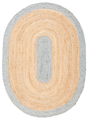 Braided 910 Contemporary Hand Woven 50%Jute, 25% Wool, 25% Cotton Rug Grey / Natural