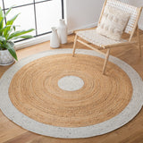 Braided 910 Contemporary Hand Woven 50%Jute, 25% Wool, 25% Cotton Rug Light Grey / Natural