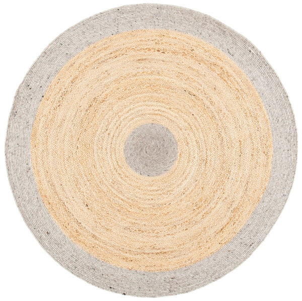 Braided 910 Contemporary Hand Woven 50%Jute, 25% Wool, 25% Cotton Rug Silver / Natural