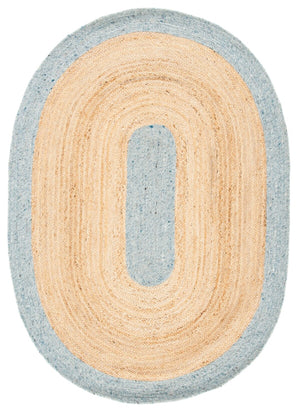 Braided 910 Contemporary Hand Woven 50%Jute, 25% Wool, 25% Cotton Rug Light Blue / Gold