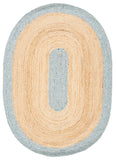 Braided 910 Contemporary Hand Woven 50%Jute, 25% Wool, 25% Cotton Rug Light Blue / Gold
